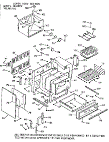 Lower Body Section parts for Kenmore Wall Oven 103.9887812 (1039887812, 103 9887812) from AppliancePartsPros.com