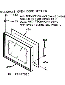 Microwave Oven Door Section parts for Kenmore Wall Oven 103.9887910 (1039887910, 103 9887910) from AppliancePartsPros.com