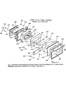 Lower Oven Door Section parts for Kenmore Wall Oven 103.9897617 (1039897617, 103 9897617) from AppliancePartsPros.com