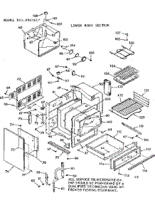 Lower Body Section parts for Kenmore Wall Oven 103.9897617 (1039897617, 103 9897617) from AppliancePartsPros.com