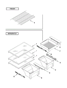 Shelf Parts parts for Kenmore Refrigerator 106.32249101 (10632249101, 106 32249101) from AppliancePartsPros.com