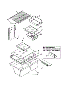 Shelf parts for Kenmore Refrigerator 106.63844302 (10663844302, 106 63844302) from AppliancePartsPros.com