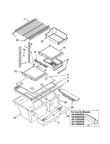 Shelf parts for Kenmore Refrigerator 106.63862300 (10663862300, 106 63862300) from AppliancePartsPros.com