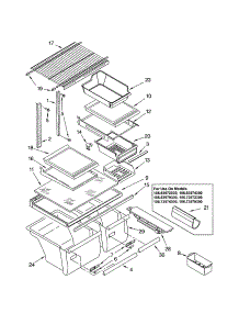 Shelf parts for Kenmore Refrigerator 106.63984300 (10663984300, 106 63984300) from AppliancePartsPros.com