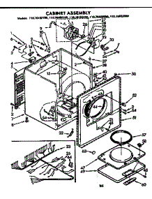 Cabinet Assembly parts for Kenmore Dryer 110.76482800 (11076482800, 110 76482800) from AppliancePartsPros.com
