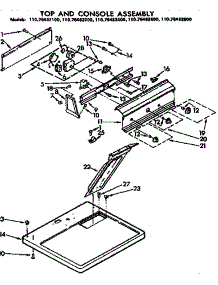 Top And Console Assembly parts for Kenmore Dryer 110.76482800 (11076482800, 110 76482800) from AppliancePartsPros.com