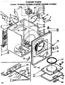 Cabinet Parts parts for Kenmore Dryer 110.76483600 (11076483600, 110 76483600) from AppliancePartsPros.com