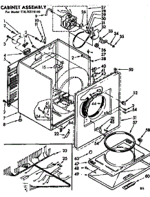 Cabinet Assembly parts for Kenmore Dryer 110.76510100 (11076510100, 110 76510100) from AppliancePartsPros.com
