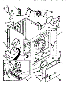 Cabinet parts for Kenmore Dryer 110.76514690 (11076514690, 110 76514690) from AppliancePartsPros.com