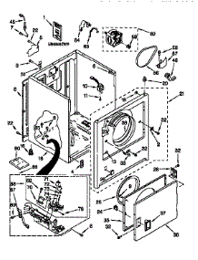 Cabinet parts for Kenmore Dryer 110.76514691 (11076514691, 110 76514691) from AppliancePartsPros.com
