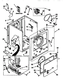 Cabinet parts for Kenmore Dryer 110.76514692 (11076514692, 110 76514692) from AppliancePartsPros.com