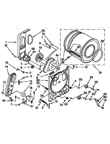 Bulkhead parts for Kenmore Dryer 110.76514694 (11076514694, 110 76514694) from AppliancePartsPros.com