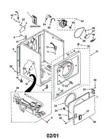Cabinet parts for Kenmore Dryer 110.76514696 (11076514696, 110 76514696) from AppliancePartsPros.com