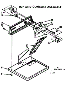 Top And Console Assembly parts for Kenmore Dryer 110.76520410 (11076520410, 110 76520410) from AppliancePartsPros.com