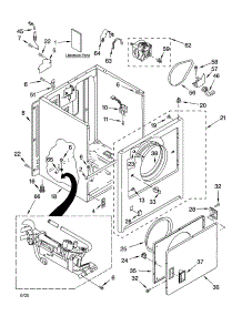 Cabinet Parts parts for Kenmore Dryer 110.76522500 (11076522500, 110 76522500) from AppliancePartsPros.com