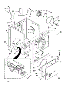 Cabinet Parts parts for Kenmore Dryer 110.76522501 (11076522501, 110 76522501) from AppliancePartsPros.com