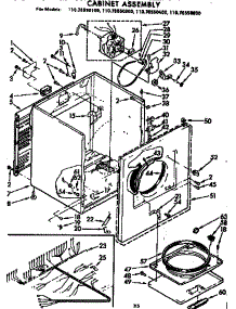 Cabinet Assembly parts for Kenmore Dryer 110.76550100 (11076550100, 110 76550100) from AppliancePartsPros.com