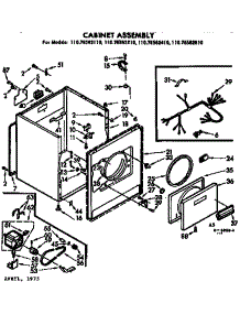 Cabinet Assembly parts for Kenmore Dryer 110.76562410 (11076562410, 110 76562410) from AppliancePartsPros.com
