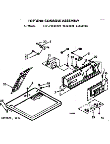 Top & Console Assm parts for Kenmore Dryer 110.76562720 (11076562720, 110 76562720) from AppliancePartsPros.com