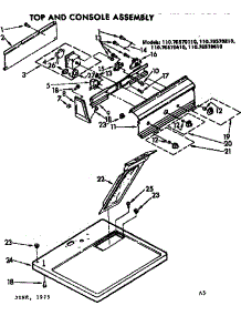 Top And Console Assembly parts for Kenmore Dryer 110.76570410 (11076570410, 110 76570410) from AppliancePartsPros.com