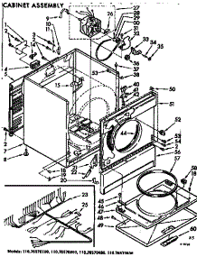 Cabinet Assembly parts for Kenmore Dryer 110.76570600 (11076570600, 110 76570600) from AppliancePartsPros.com