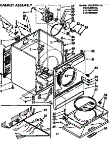 Cabinet Assembly parts for Kenmore Dryer 110.76570610 (11076570610, 110 76570610) from AppliancePartsPros.com