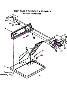 Top And Console Assembly parts for Kenmore Dryer 110.76610100 (11076610100, 110 76610100) from AppliancePartsPros.com