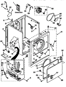 Cabinet parts for Kenmore Dryer 110.76611690 (11076611690, 110 76611690) from AppliancePartsPros.com