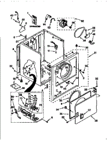 Cabinet parts for Kenmore Dryer 110.76611691 (11076611691, 110 76611691) from AppliancePartsPros.com
