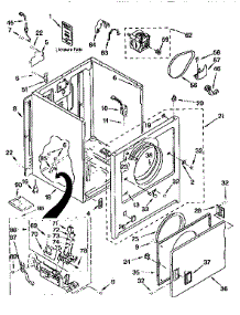 Cabinet parts for Kenmore Dryer 110.76611693 (11076611693, 110 76611693) from AppliancePartsPros.com