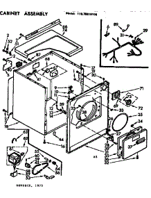 Cabinet Assembly parts for Kenmore Dryer 110.76615100 (11076615100, 110 76615100) from AppliancePartsPros.com
