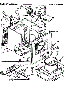 Cabinet Assembly parts for Kenmore Dryer 110.76640100 (11076640100, 110 76640100) from AppliancePartsPros.com