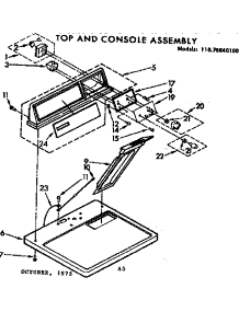 Top And Console Assembly parts for Kenmore Dryer 110.76640100 (11076640100, 110 76640100) from AppliancePartsPros.com