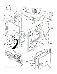 Cabinet Parts parts for Kenmore Dryer 110.76642501 (11076642501, 110 76642501) from AppliancePartsPros.com