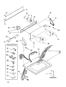 Top And Console Parts parts for Kenmore Dryer 110.76652500 (11076652500, 110 76652500) from AppliancePartsPros.com