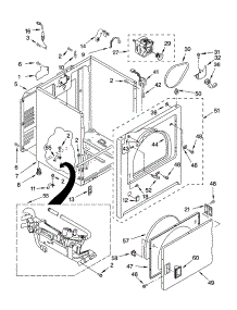 Cabinet Parts parts for Kenmore Dryer 110.76652501 (11076652501, 110 76652501) from AppliancePartsPros.com