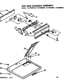 Top And Console Assembly parts for Kenmore Dryer 110.76660100 (11076660100, 110 76660100) from AppliancePartsPros.com