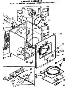 Cabinet Assembly parts for Kenmore Dryer 110.76660600 (11076660600, 110 76660600) from AppliancePartsPros.com
