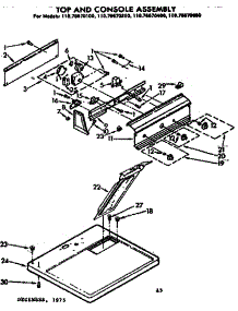 Top And Console parts for Kenmore Dryer 110.76670100 (11076670100, 110 76670100) from AppliancePartsPros.com