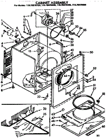 Cabinet Assembly parts for Kenmore Dryer 110.76670400 (11076670400, 110 76670400) from AppliancePartsPros.com