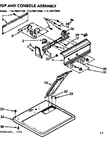 Top And Console Assembly parts for Kenmore Dryer 110.76677100 (11076677100, 110 76677100) from AppliancePartsPros.com