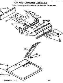 Top And Console Assembly parts for Kenmore Dryer 110.76677120 (11076677120, 110 76677120) from AppliancePartsPros.com