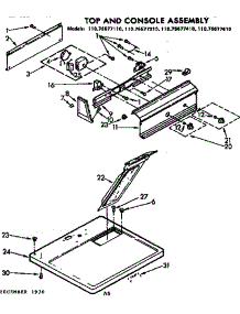 Top And Console Assembly parts for Kenmore Dryer 110.76677210 (11076677210, 110 76677210) from AppliancePartsPros.com