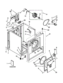 Cabinet Parts parts for Kenmore Dryer 110.60022011 (11060022011, 110 60022011) from AppliancePartsPros.com