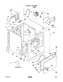 Cabinet Parts parts for Kenmore Dryer 110.61252010 (11061252010, 110 61252010) from AppliancePartsPros.com
