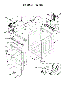 Cabinet Parts parts for Kenmore Dryer 110.61633612 (11061633612, 110 61633612) from AppliancePartsPros.com