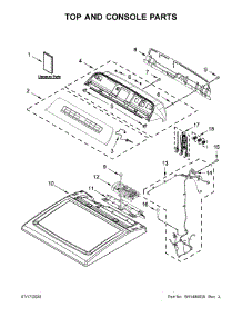 Top And Console Parts parts for Kenmore Dryer 110.61652021 (11061652021, 110 61652021) from AppliancePartsPros.com