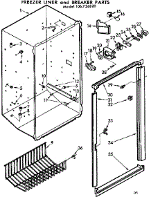 Liner & Breaker Parts parts for Kenmore Freezer 106.726820 (106726820, 106 726820) from AppliancePartsPros.com