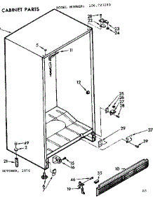 Cabinet Parts parts for Kenmore Freezer 106.727200 (106727200, 106 727200) from AppliancePartsPros.com