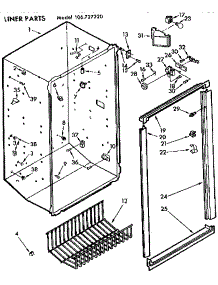 Liner Parts parts for Kenmore Freezer 106.727220 (106727220, 106 727220) from AppliancePartsPros.com